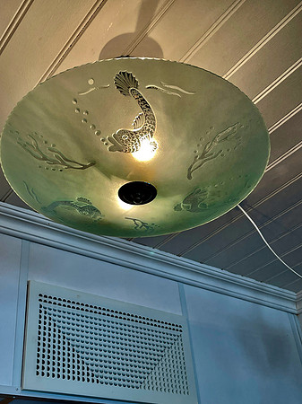 Plafond i råglass med dekor 1930-40