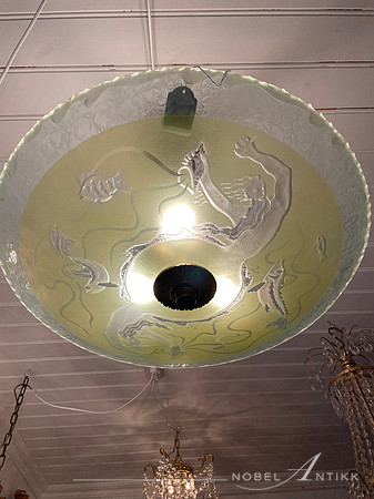 Plafond Art Deco i råglass,Glössner